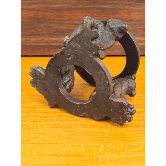 Vintage Brass Monkey Figurine Stand With White Marble Sphere Decorative Collecti - Picture 12 of 12